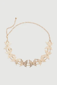 Metallic Butterfly Chain Waist Belt