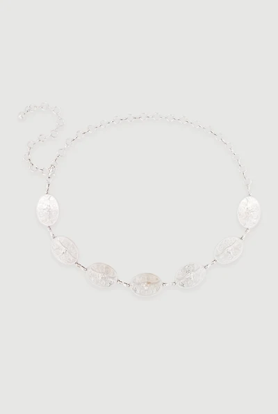 Metallic Bull Concho Chain Belt