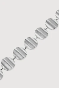 Metallic Wavy Textured Oval Chain Belt