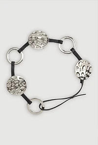 Metallic Textured Circle Waist Belt