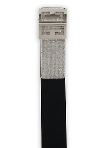 Womens Plus Size Rhinestone Detail Geo Buckle Stretch Belt, Silver
