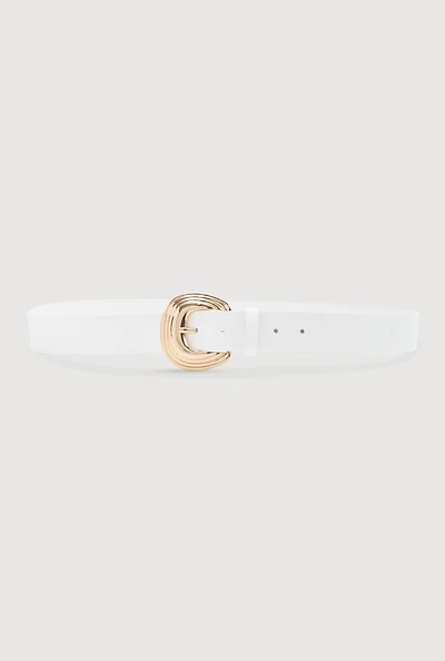 Plus Metallic Buckle Faux Leather Belt