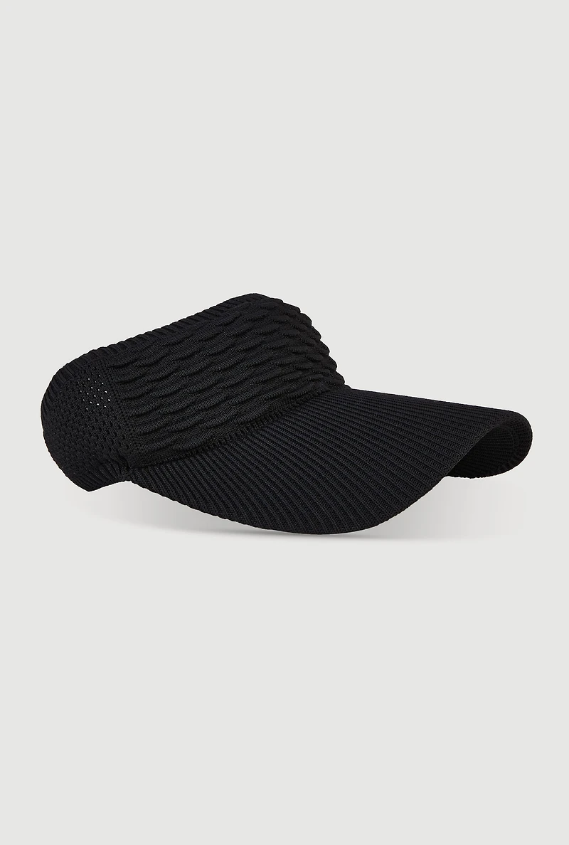 Womens Textured Knit Visor,