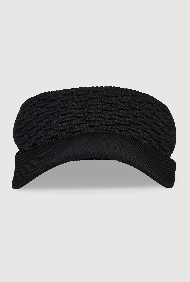 Womens Textured Knit Visor,