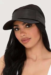 Womens Satin Visor, Black