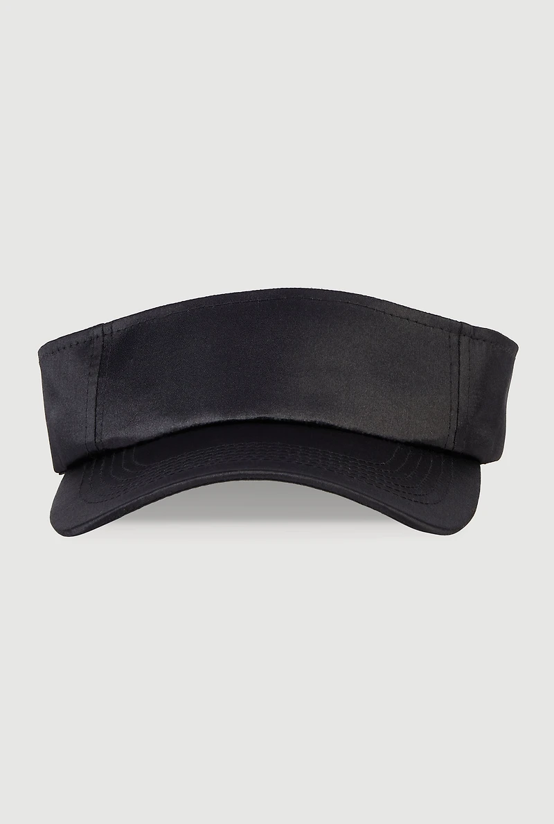 Womens Satin Visor, Black