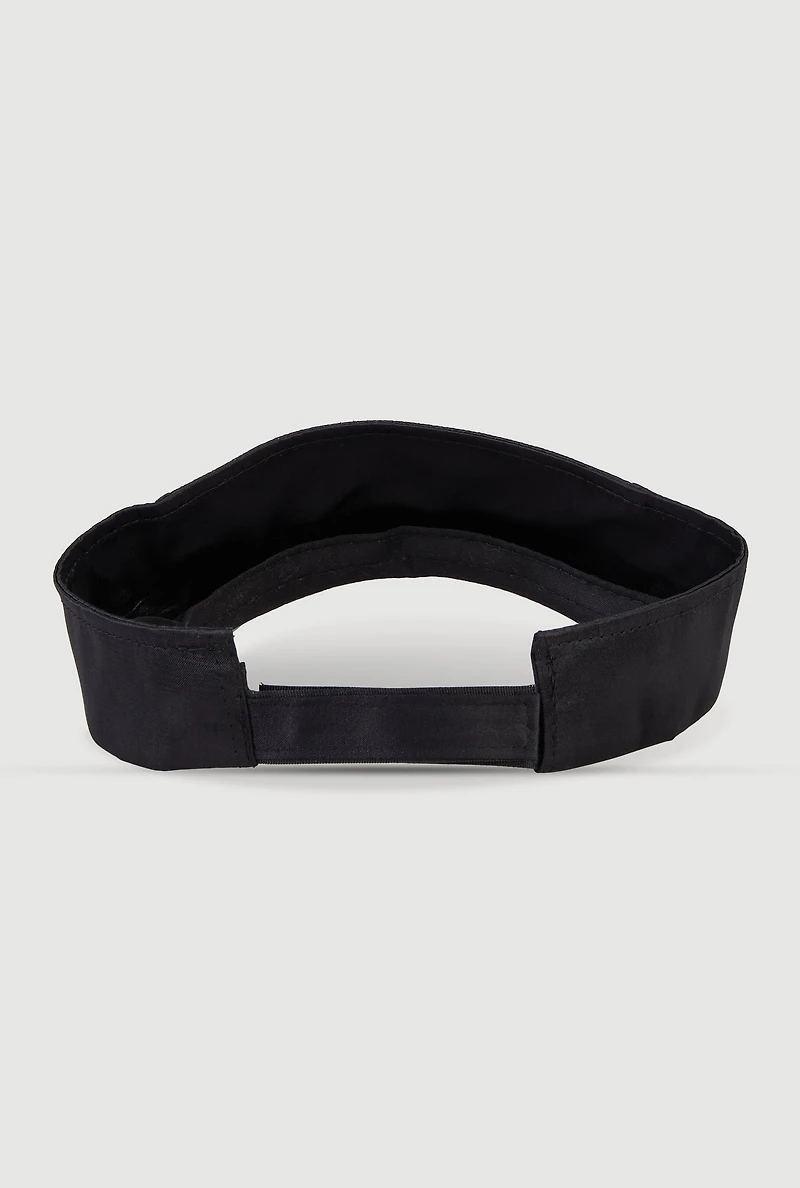 Womens Satin Visor, Black