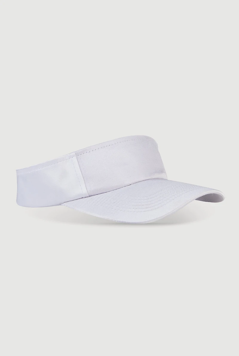 Womens Satin Visor, White