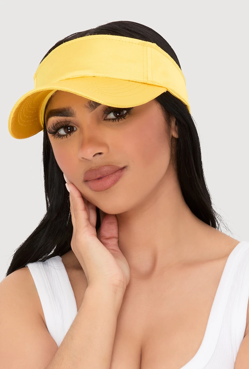 Womens Satin Visor, Yellow