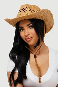 Womens Woven Straw Cowboy Hat,