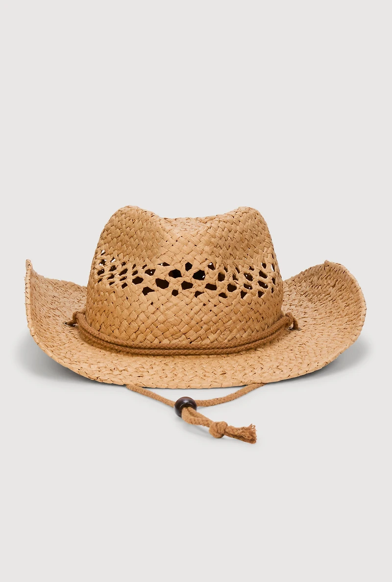 Womens Woven Straw Cowboy Hat,