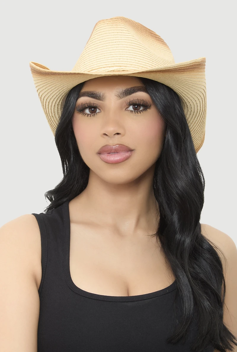 Contrast Trim Cowboy Hat