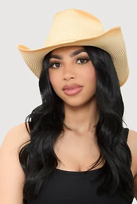 Contrast Trim Cowboy Hat