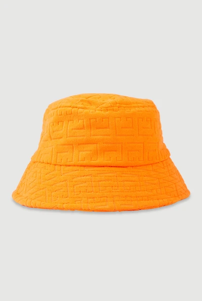 Womens Greek Key Bucket Hat, Orange