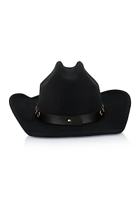 Womens Grommet Detail Cowboy Hat, Black
