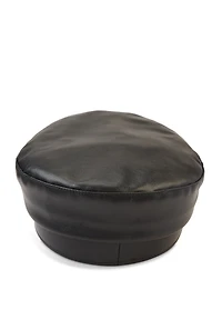Womens Metallic Rhinestone Detail Cabbie Hat, Black