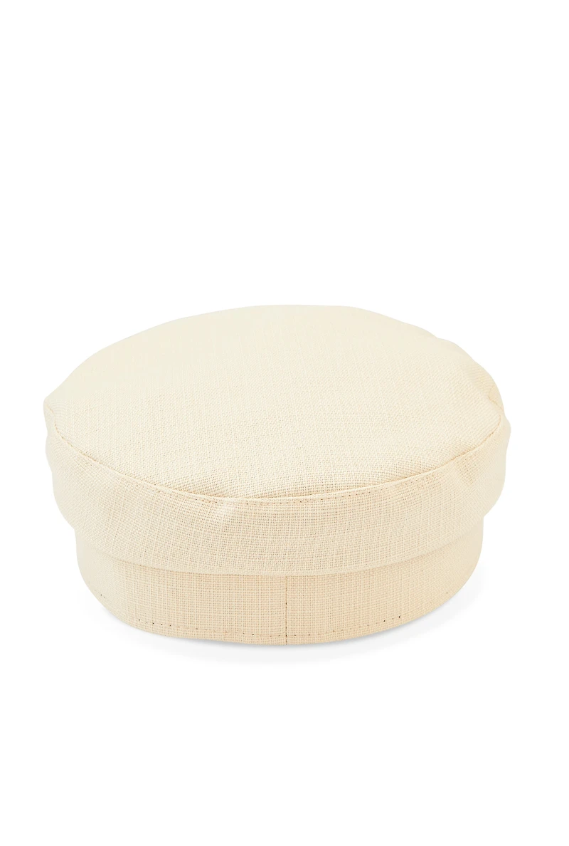 Womens Metallic Rhinestone Detail Cabbie Hat, Beige