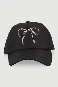 Rhinestone Bow Baseball Cap