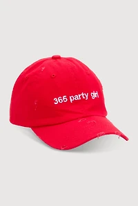 Womens 365 Party Girl Baseball Cap, Red