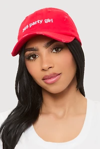 Womens 365 Party Girl Baseball Cap, Red