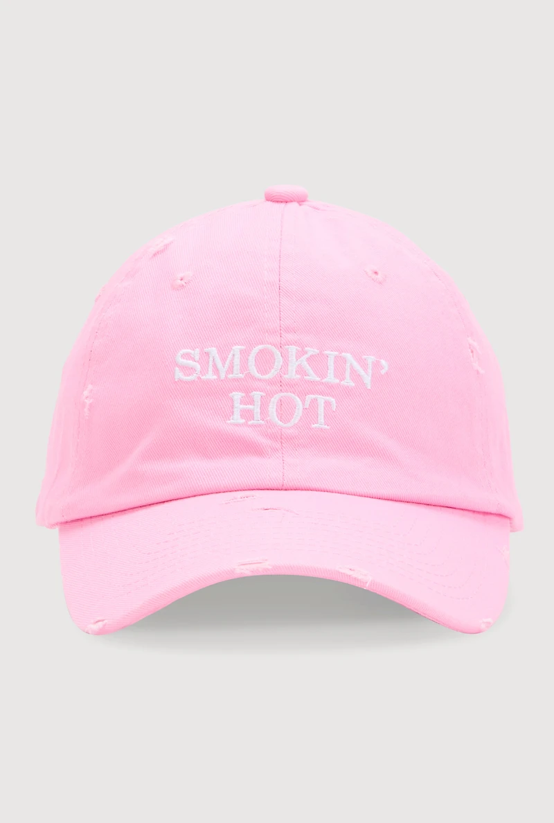 Womens Smokin Hot Baseball Cap, Pink