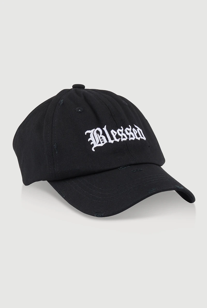 Womens Blessed Backless Baseball Cap,