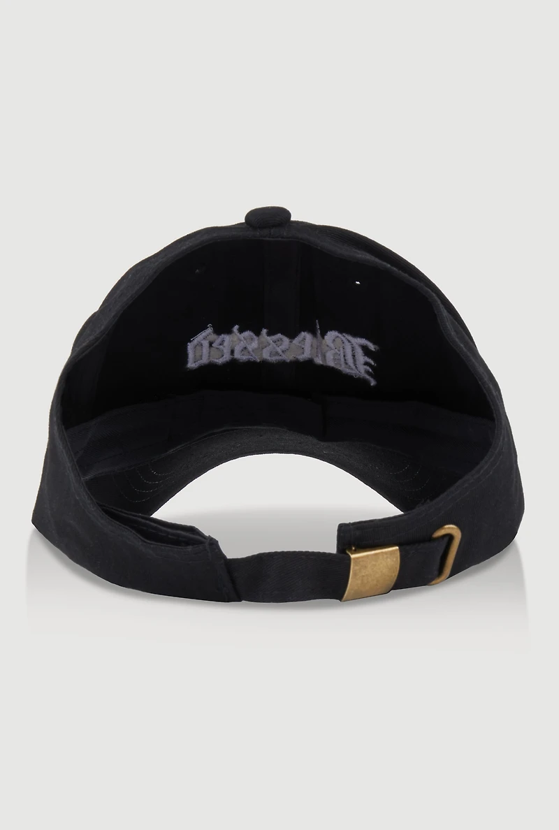 Womens Blessed Backless Baseball Cap, Black