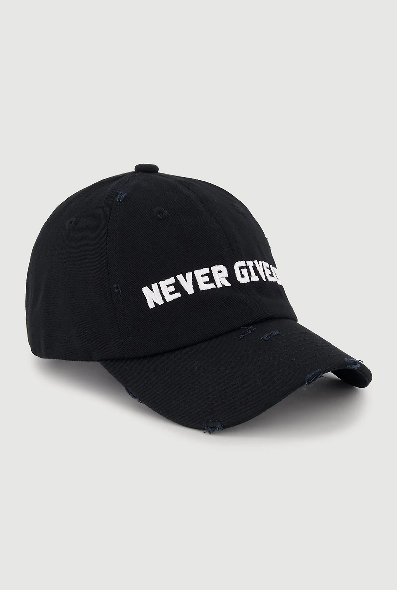 Never Give Up Baseball Cap