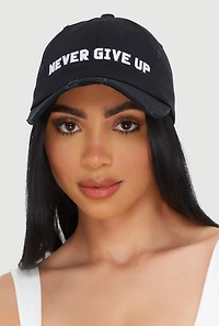 Never Give Up Baseball Cap