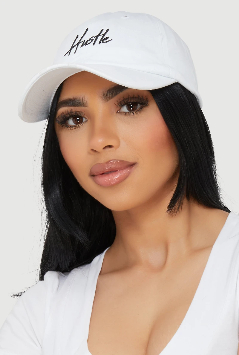 Womens Hustle Baseball Cap, White