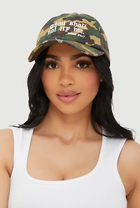 Womens Thou Shall Not Try Me Baseball Cap, Green