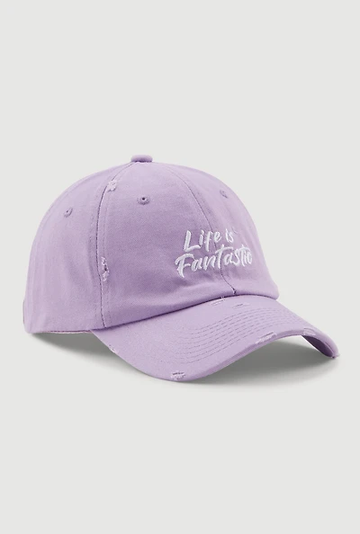 Womens Life Is Fantastic Baseball Cap, Purple