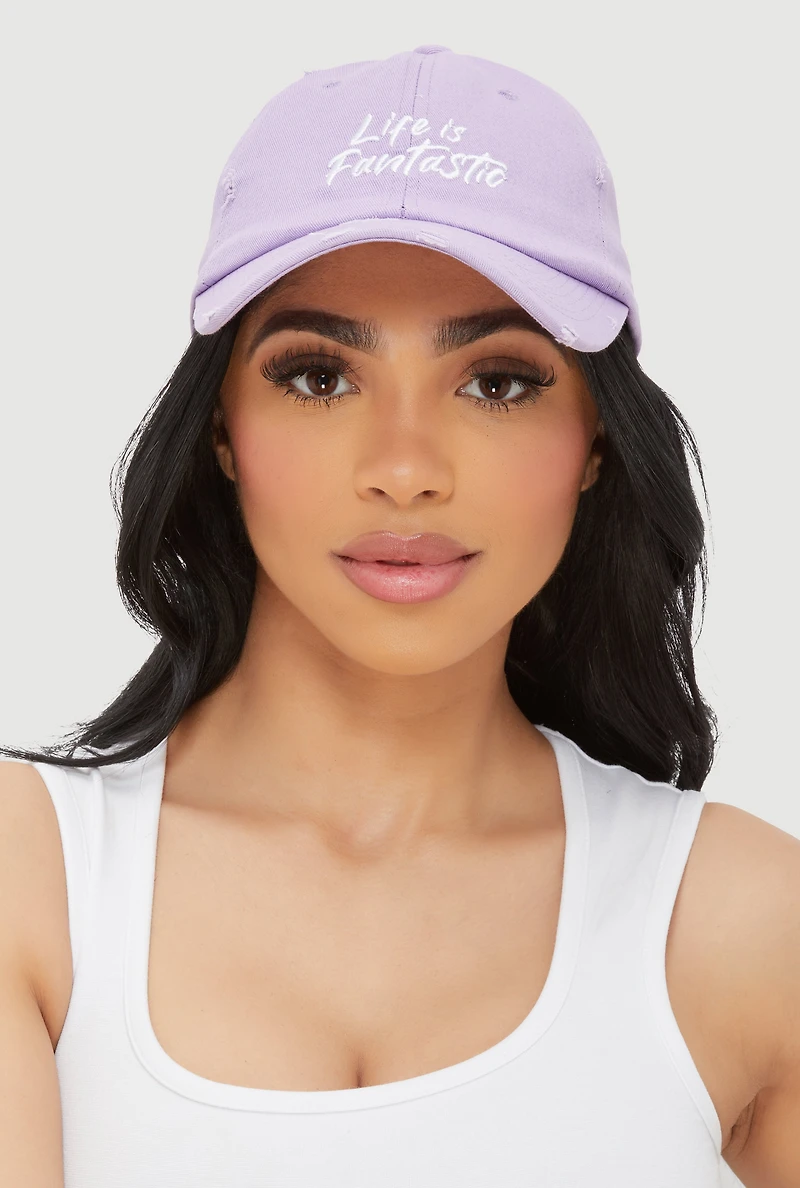 Womens Life Is Fantastic Baseball Cap, Purple