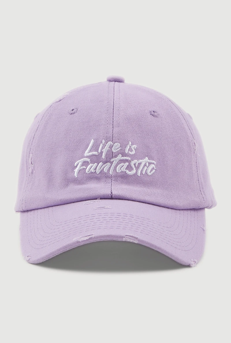 Womens Life Is Fantastic Baseball Cap, Purple