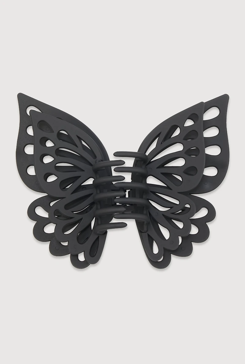 Womens Butterfly Claw Hair Clip, Black