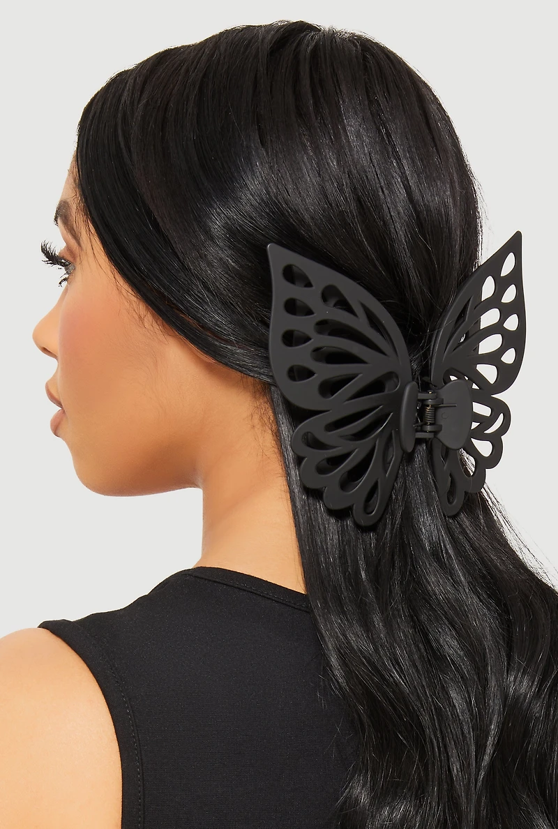 Womens Butterfly Claw Hair Clip, Black