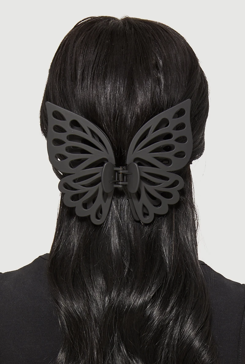 Womens Butterfly Claw Hair Clip, Black