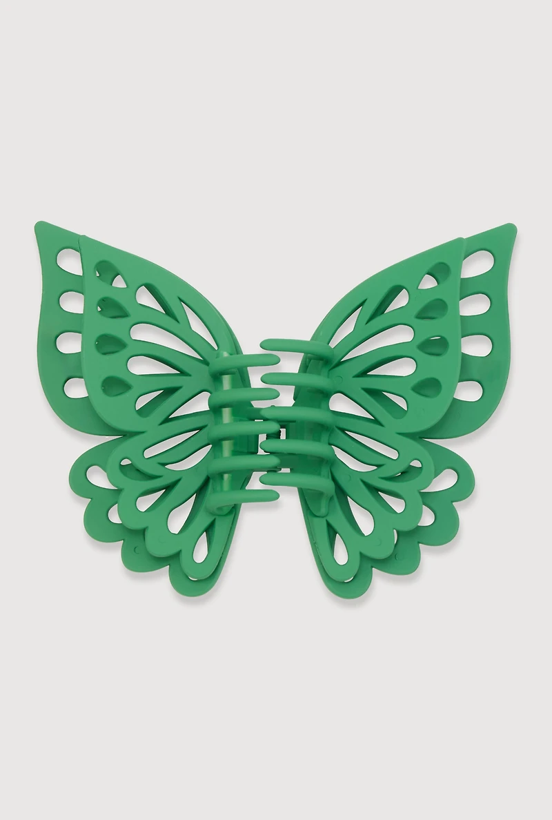 Womens Butterfly Claw Hair Clip, Green