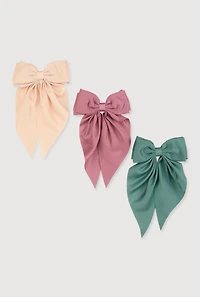 Bow Ribbon Hair Clips 3 Pack
