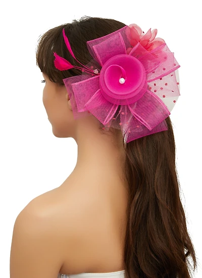 Womens Feather Fascinator, Pink