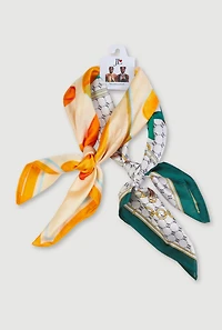 Patterned Contrast Trim Multiway Scarves 2 Pack