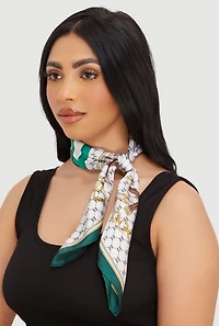 Patterned Contrast Trim Multiway Scarves 2 Pack