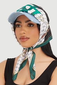 Patterned Contrast Trim Multiway Scarves 2 Pack