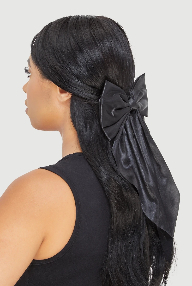 Womens Satin Bow Hair Clip,