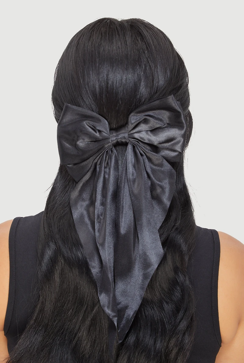 Womens Satin Bow Hair Clip,