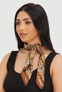 Assorted Patterned Contrast Trim Multiway Scarves 2 Pack