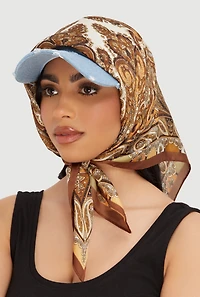 Assorted Patterned Contrast Trim Multiway Scarves 2 Pack