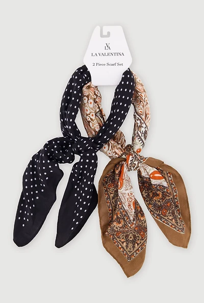 Assorted Printed Patterned Multiway Scarf 2 Piece Set