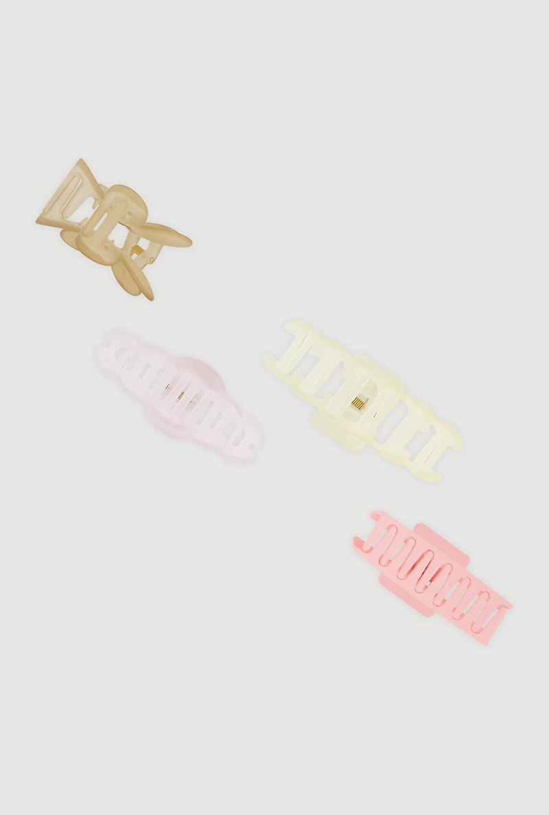Assorted Hair Claw Clips Set of 4