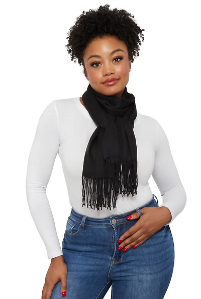 Womens Fringe Detail Pashmina Scarf,